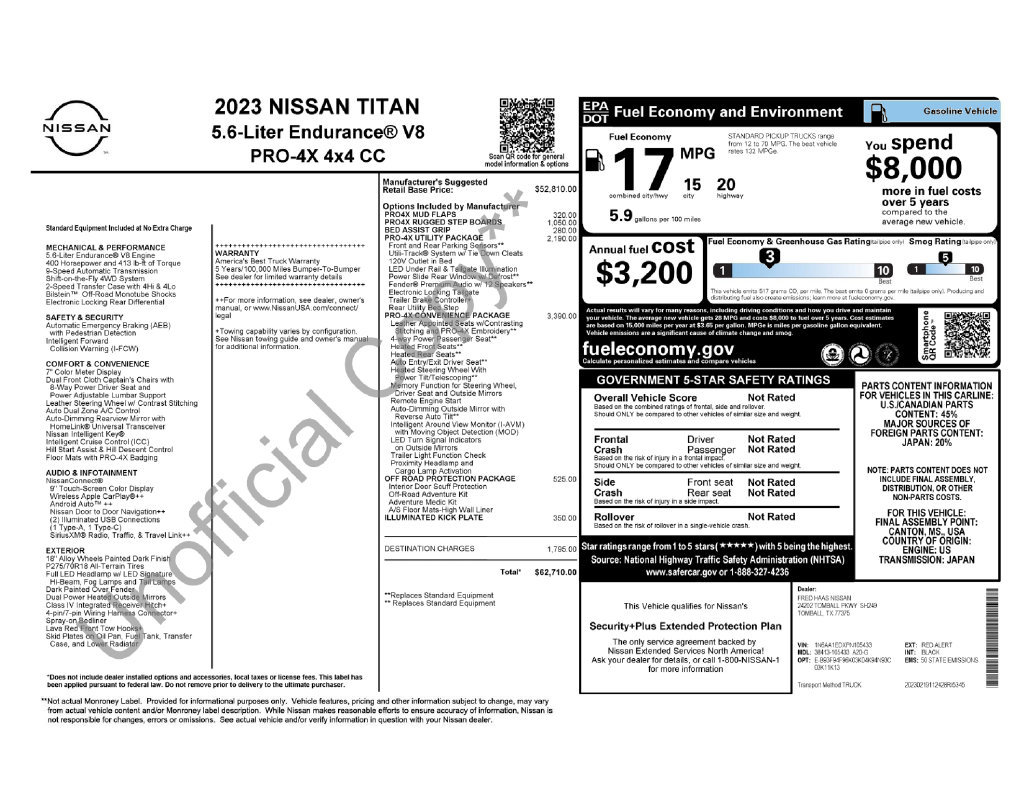 Used 2023 Nissan Titan PRO-4X w/ Pro-4x Convenience Package AWD/4WD image 7