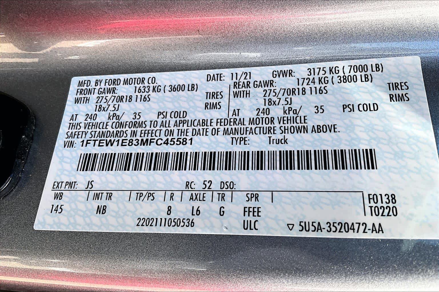 Used 2021 Ford F150 Tremor w/ Equipment Group 402A High AWD/4WD image 31