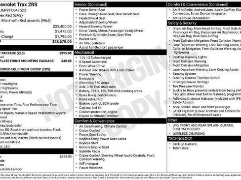 New 2026 Chevrolet Trax RS w/ Sunroof Package image 30