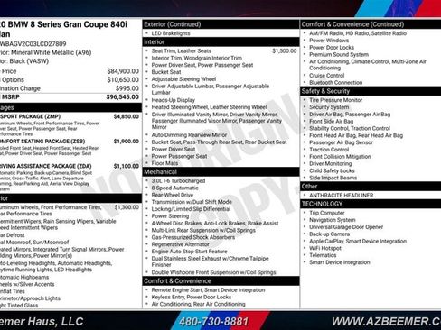 Used 2020 BMW 840i Gran Coupe w/ M Sport Package RWD image 3