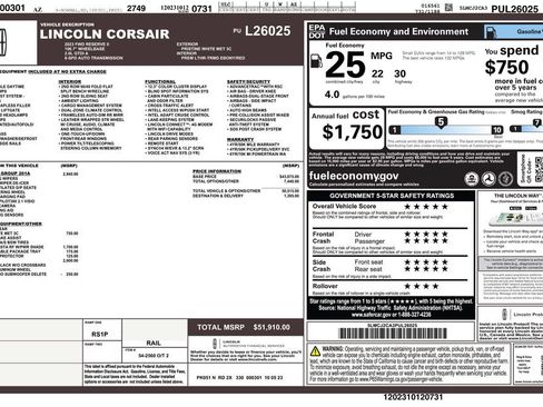 Used 2023 Lincoln Corsair Reserve w/ Equipment Group 201A FWD image 3