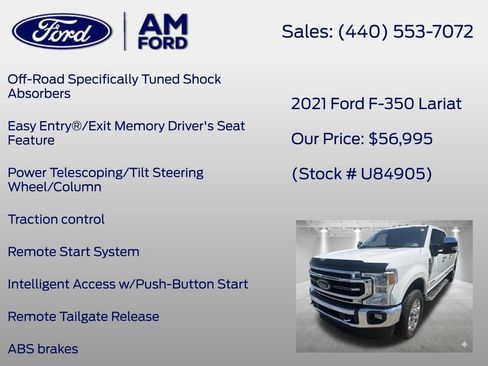 Used 2021 Ford F350 Lariat w/ Lariat Ultimate Package AWD/4WD image 38
