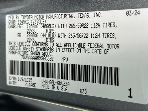 Certified 2024 Toyota Sequoia Capstone RWD image 27