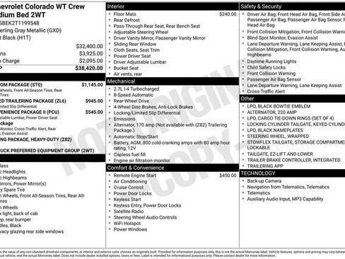 New 2026 Chevrolet Colorado W/T w/ WT Custom Package RWD image 5
