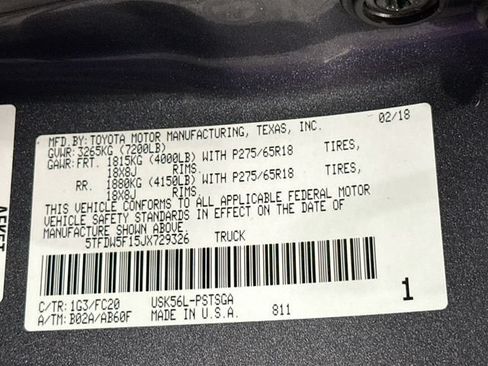 Used 2018 Toyota Tundra SR5 w/ SR5 Upgrade Package AWD/4WD image 30