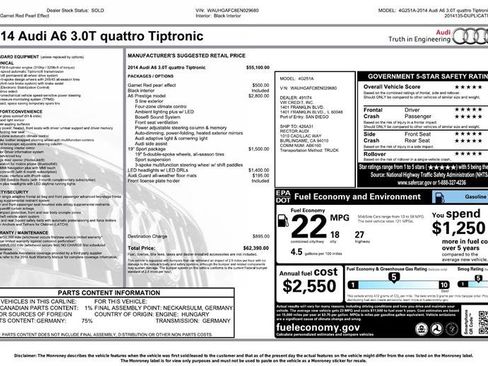 Used 2014 Audi A6 3.0T Prestige w/ Prestige Package image 3