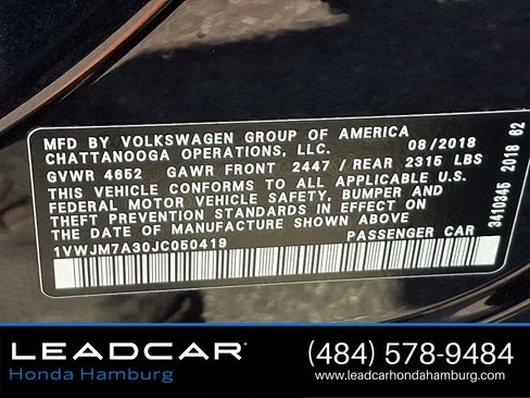 Used 2018 Volkswagen Passat 3.6 FWD image 27