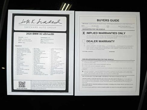 Used 2020 BMW X3 xDrive30i w/ Convenience Package AWD/4WD image 45