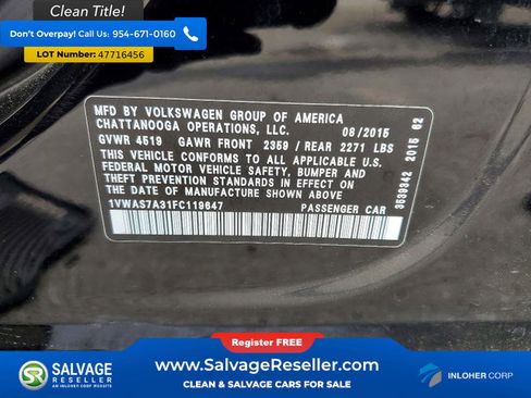 Used 2015 Volkswagen Passat 1.8T Limited Edition FWD image 16