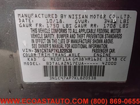 Used 2019 Nissan Versa S Plus image 17