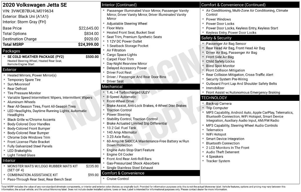 Used 2020 Volkswagen Jetta SE w/ SE Cold Weather Package FWD image 36