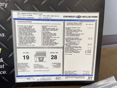 Used 2002 Chevrolet Camaro Z28 w/ Preferred Equipment Group image 15