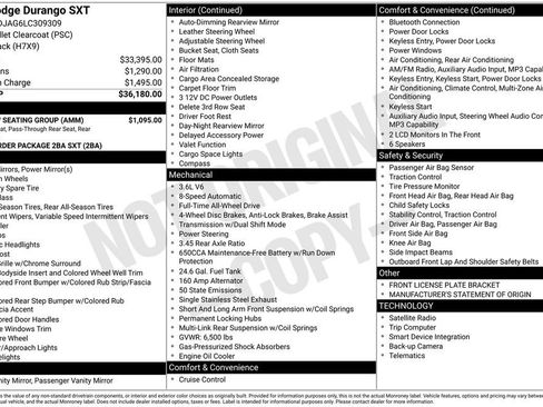 Certified 2020 Dodge Durango SXT w/ 3rd Row Seating Group AWD/4WD image 2