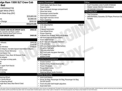Used 2004 Dodge Ram 1500 Truck SLT w/ Big Horn Quad Cab Value Group image 18