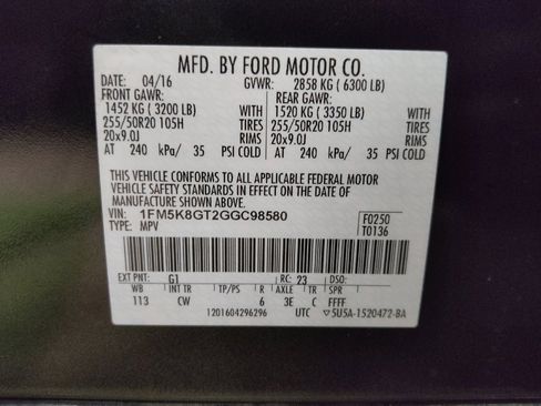 Used 2016 Ford Explorer Sport w/ Equipment Group 401A image 33