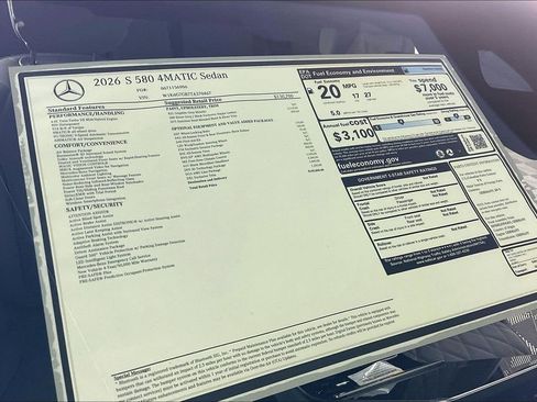 New 2026 Mercedes-Benz S 580 4MATIC Sedan image 13