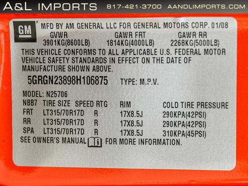 Used 2008 HUMMER H2 AWD/4WD image 70