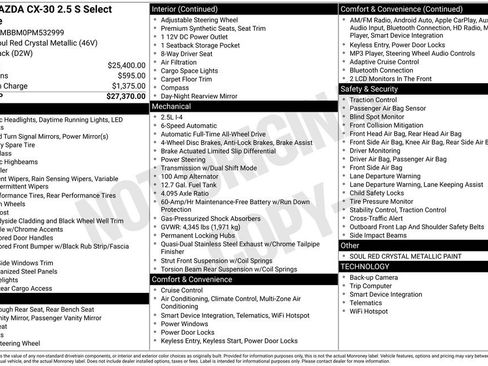 Used 2023 MAZDA CX-30 AWD 2.5 S w/ Select Package image 12