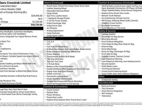 Certified 2023 Subaru Crosstrek 2.5i Limited AWD/4WD image 30