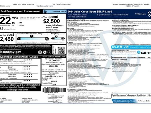 Used 2024 Volkswagen Atlas Cross Sport SEL R-Line AWD/4WD image 6