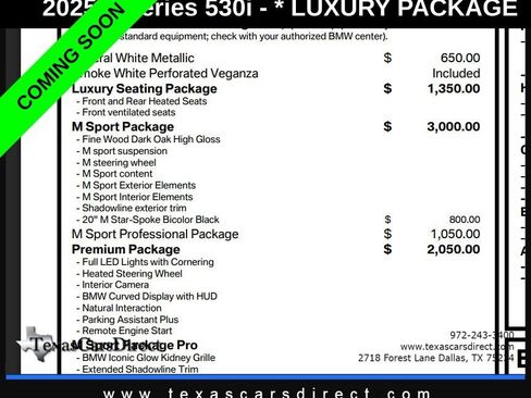 Used 2025 BMW 530i w/ M Sport Package RWD image 7