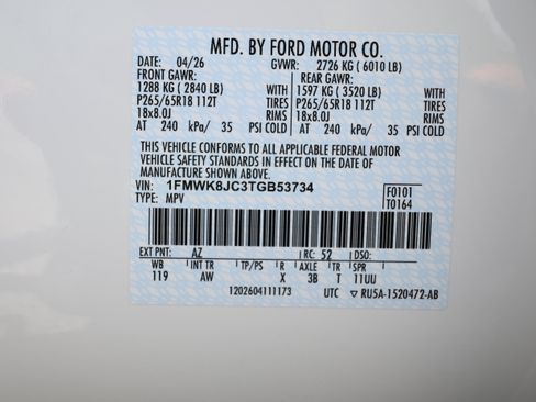 New 2026 Ford Explorer Tremor w/ Tremor Ultimate Package AWD/4WD image 14