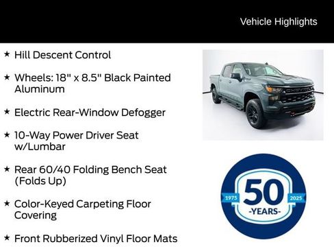 Used 2025 Chevrolet Silverado 1500 Custom Trail Boss w/ LPO, Dark Essentials Package AWD/4WD image 16