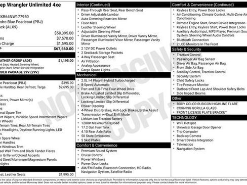 Used 2022 Jeep Wrangler Unlimited Rubicon 4xe w/ Cold Weather Group AWD/4WD image 1