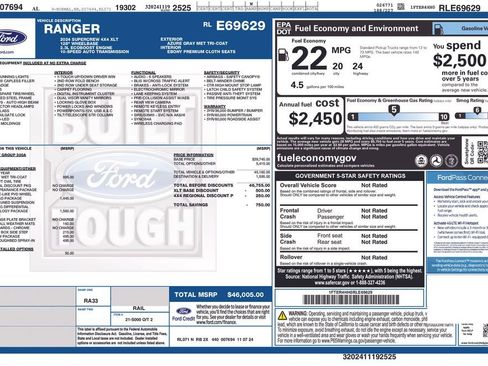 Used 2024 Ford Ranger XLT w/ Technology Package AWD/4WD image 7