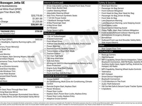 Used 2025 Volkswagen Jetta SE w/ Sunroof Package FWD image 32