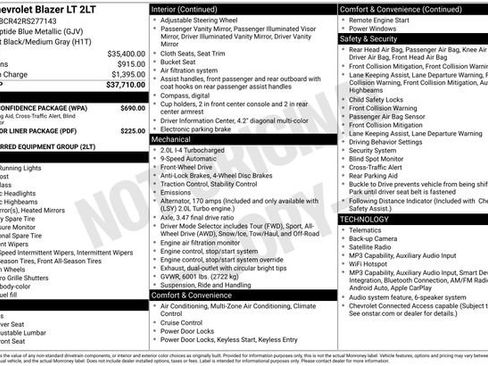Certified 2024 Chevrolet Blazer LT w/ Driver Confidence Package FWD image 35