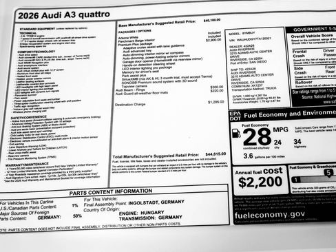 New 2026 Audi A3 2.0T Premium Plus AWD/4WD image 25