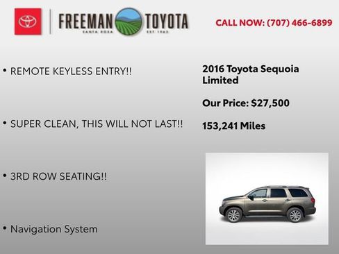 Used 2016 Toyota Sequoia Limited AWD/4WD image 9
