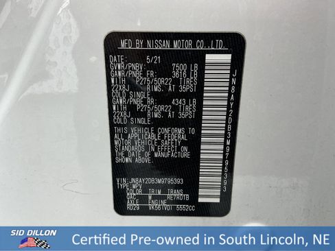 Used 2021 Nissan Armada Platinum w/ Captain's Chairs Package image 13