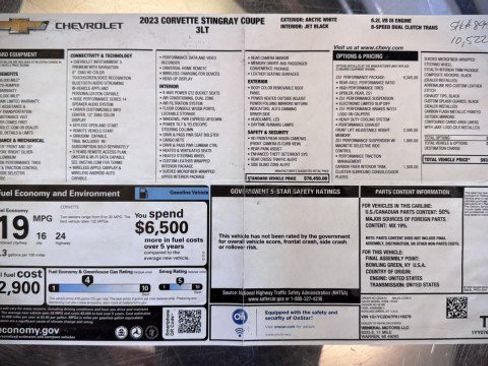 Used 2023 Chevrolet Corvette Stingray Premium Cpe w/ Z51 Performance Package image 17