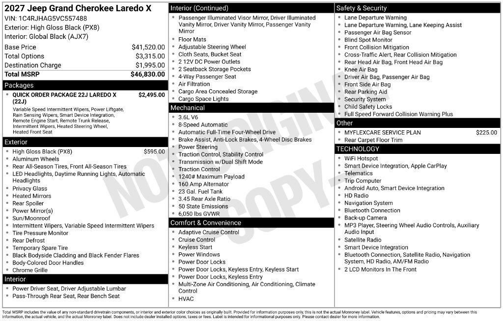 New 2027 Jeep Grand Cherokee Laredo X AWD/4WD image 27