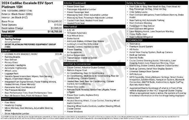 Certified 2024 Cadillac Escalade ESV Sport Platinum AWD/4WD image 18