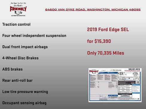 Used 2019 Ford Edge SEL w/ Equipment Group 201A AWD/4WD image 6