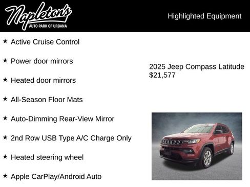 Used 2025 Jeep Compass Latitude w/ Sun & Sound Group image 8