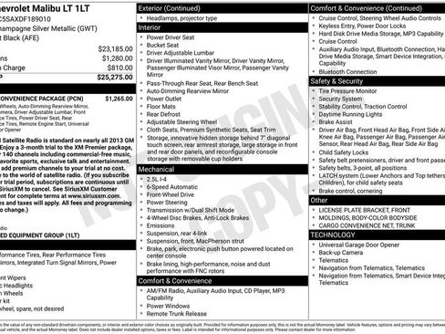 Used 2013 Chevrolet Malibu LT w/ Power Convenience Package image 2