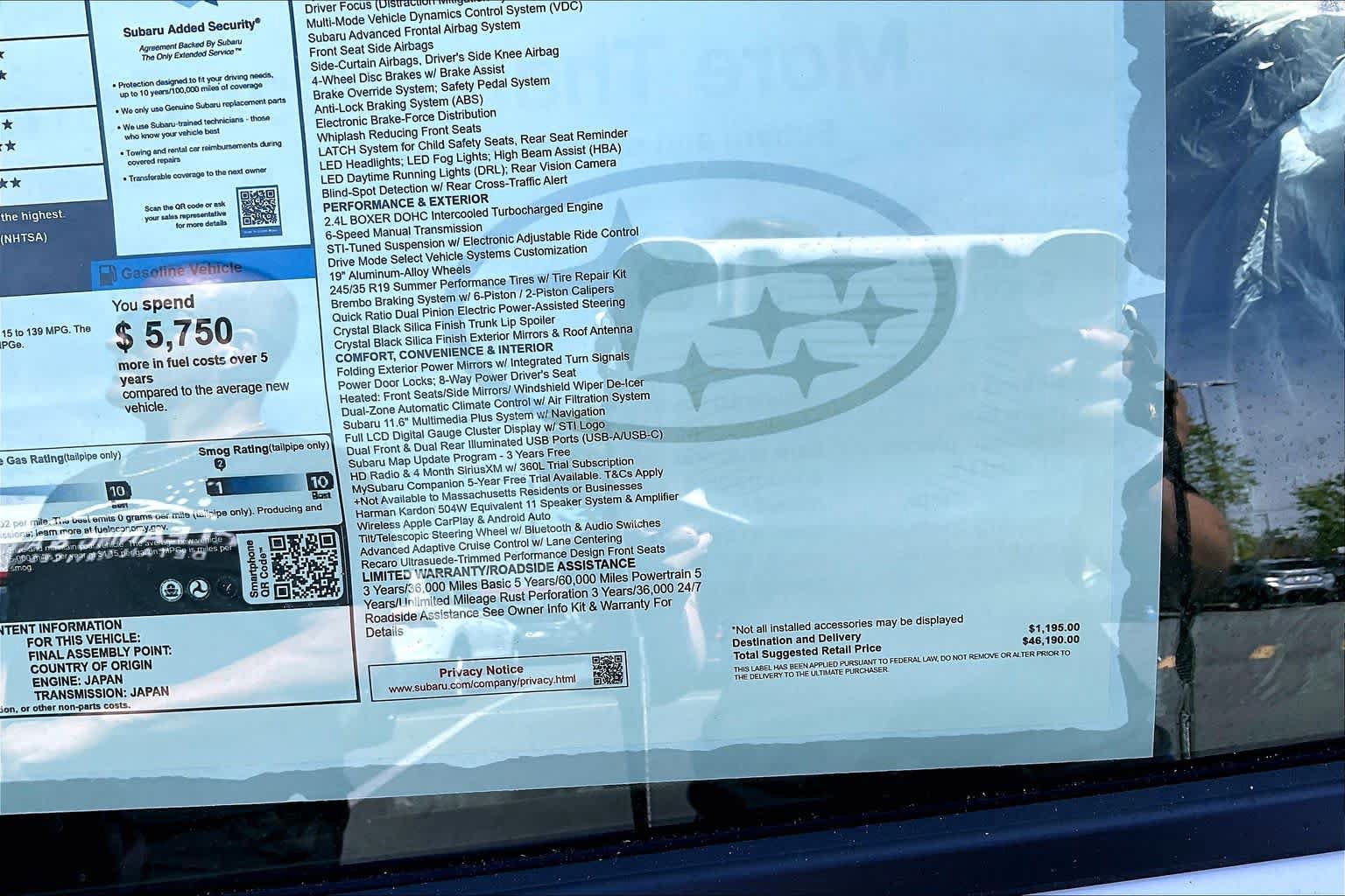 New 2026 Subaru WRX tS AWD/4WD image 16