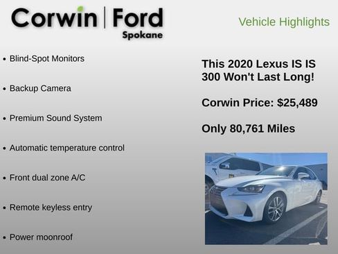 Used 2020 Lexus IS 300 w/ Accessory Package 2 image 6