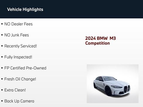 Used 2024 BMW M3 Competition RWD image 3
