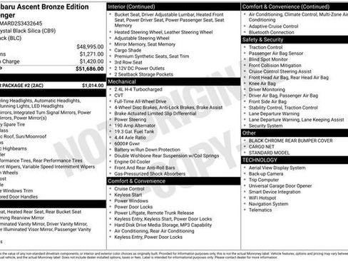 Used 2025 Subaru Ascent Bronze Edition w/ Popular Package #2 AWD/4WD image 52