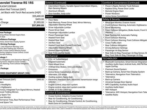 New 2026 Chevrolet Traverse RS FWD image 19