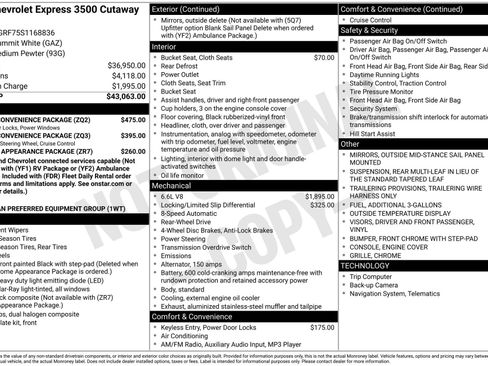New 2025 Chevrolet Express 3500 w/ Power Convenience Package RWD image 3
