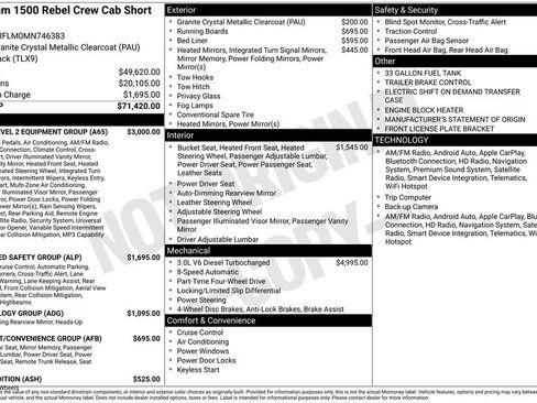 Used 2021 RAM 1500 Rebel w/ Rebel Level 2 Equipment Group AWD/4WD image 48