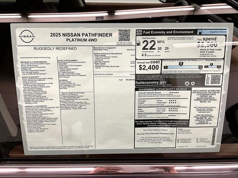 New 2025 Nissan Pathfinder Platinum w/ Cargo Package AWD/4WD image 41