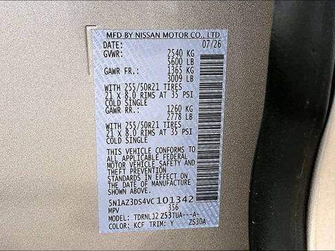 New 2027 Nissan Murano Platinum w/ Cargo Package AWD/4WD image 8