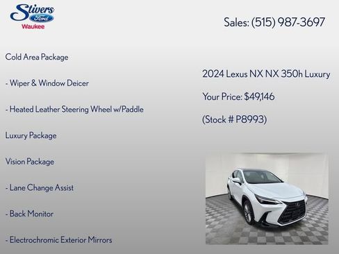 Used 2024 Lexus NX 350h AWD w/ Vision Package image 8